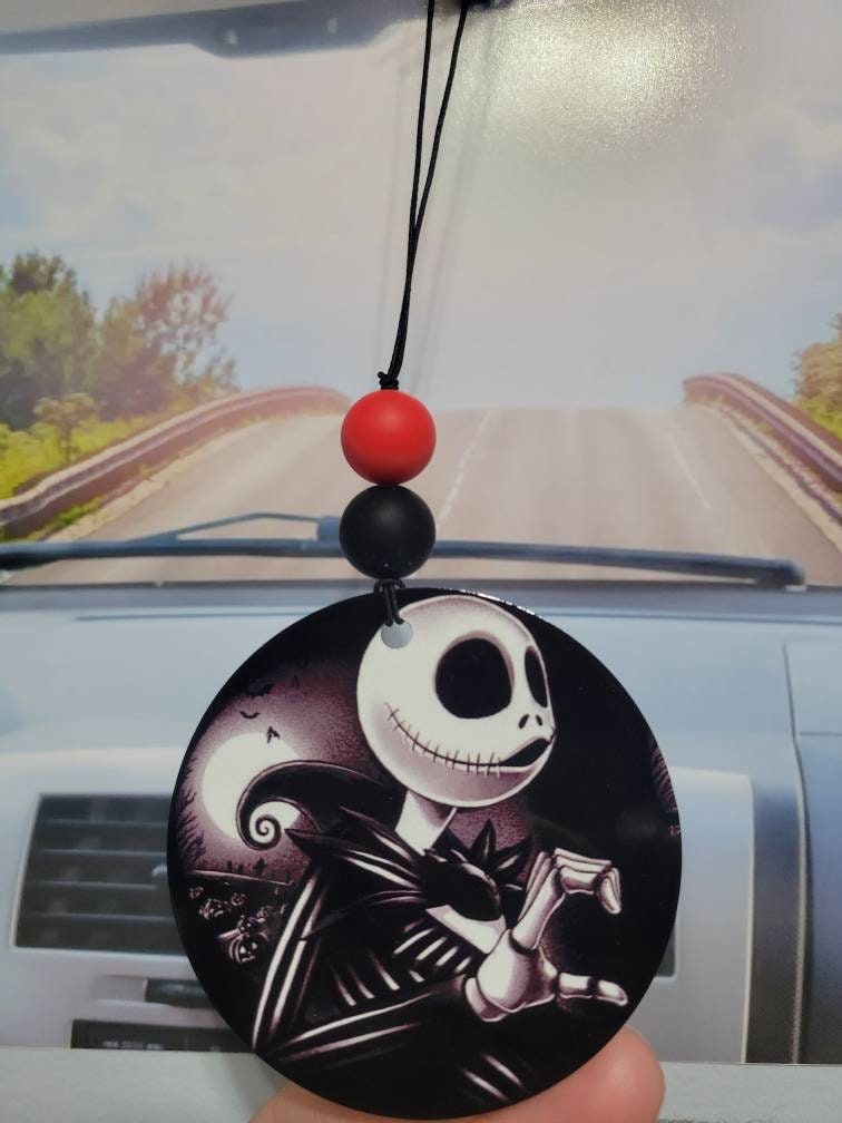 Jack and Sally, rear view mirror charm, car accessory – sunshinedesigned