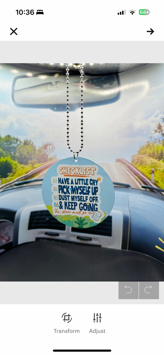 Bluey, Janet and Rita’s Driving School Rear view mirror charm, car accessory