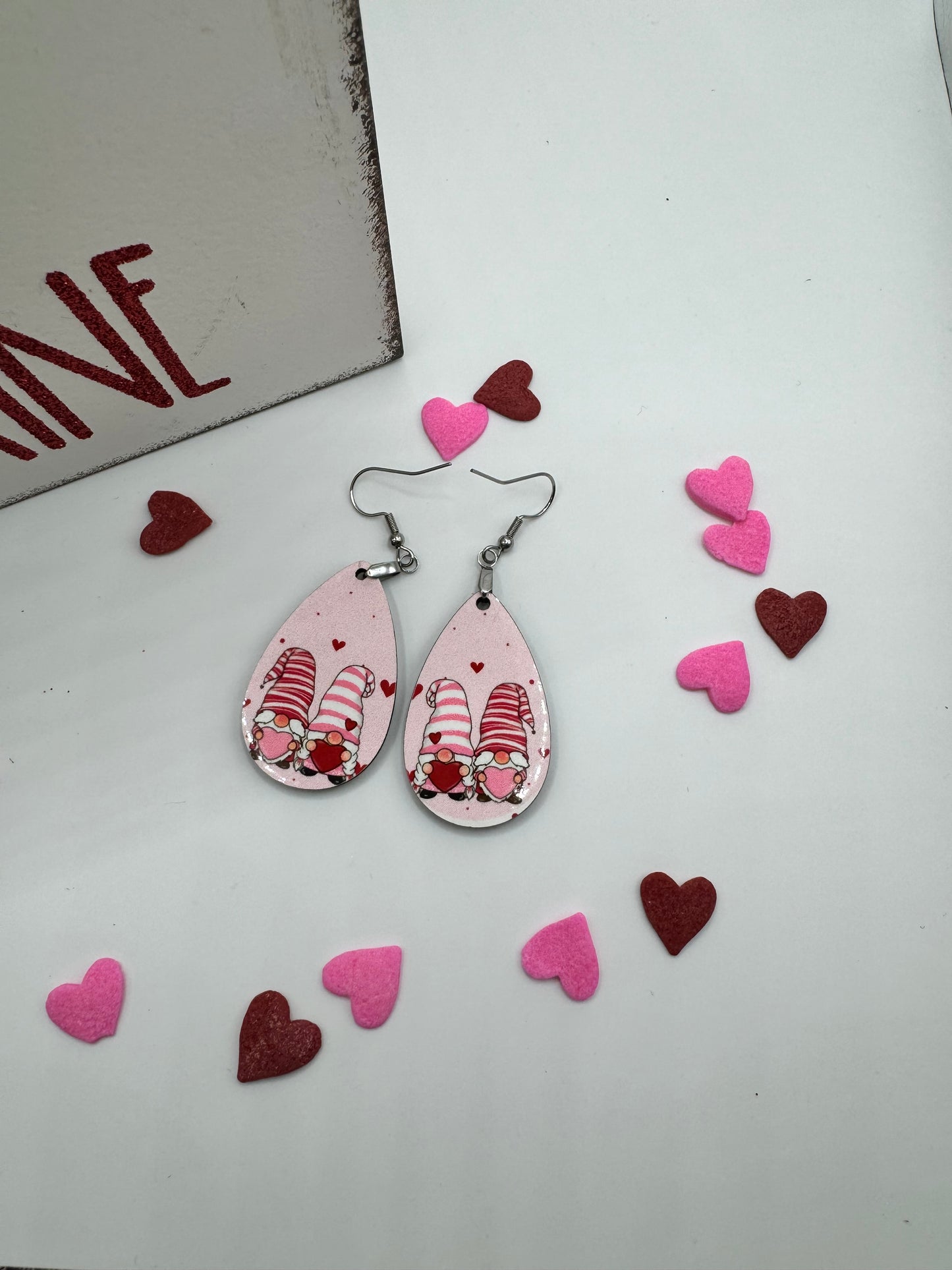 Gnome Couple Valentine Earrings