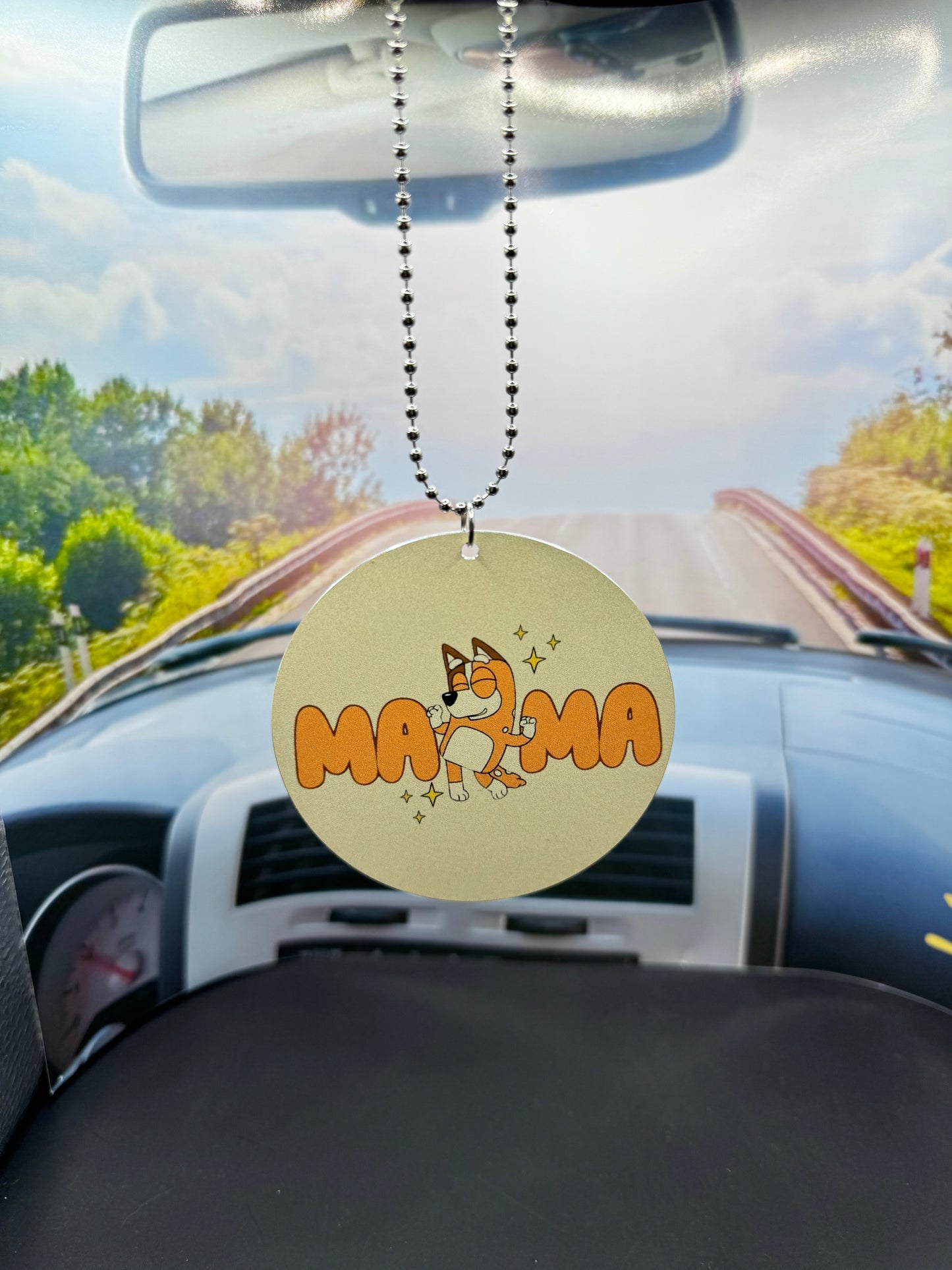 Bluey, Mama, cool moms club Rear view mirror charm, car accessory