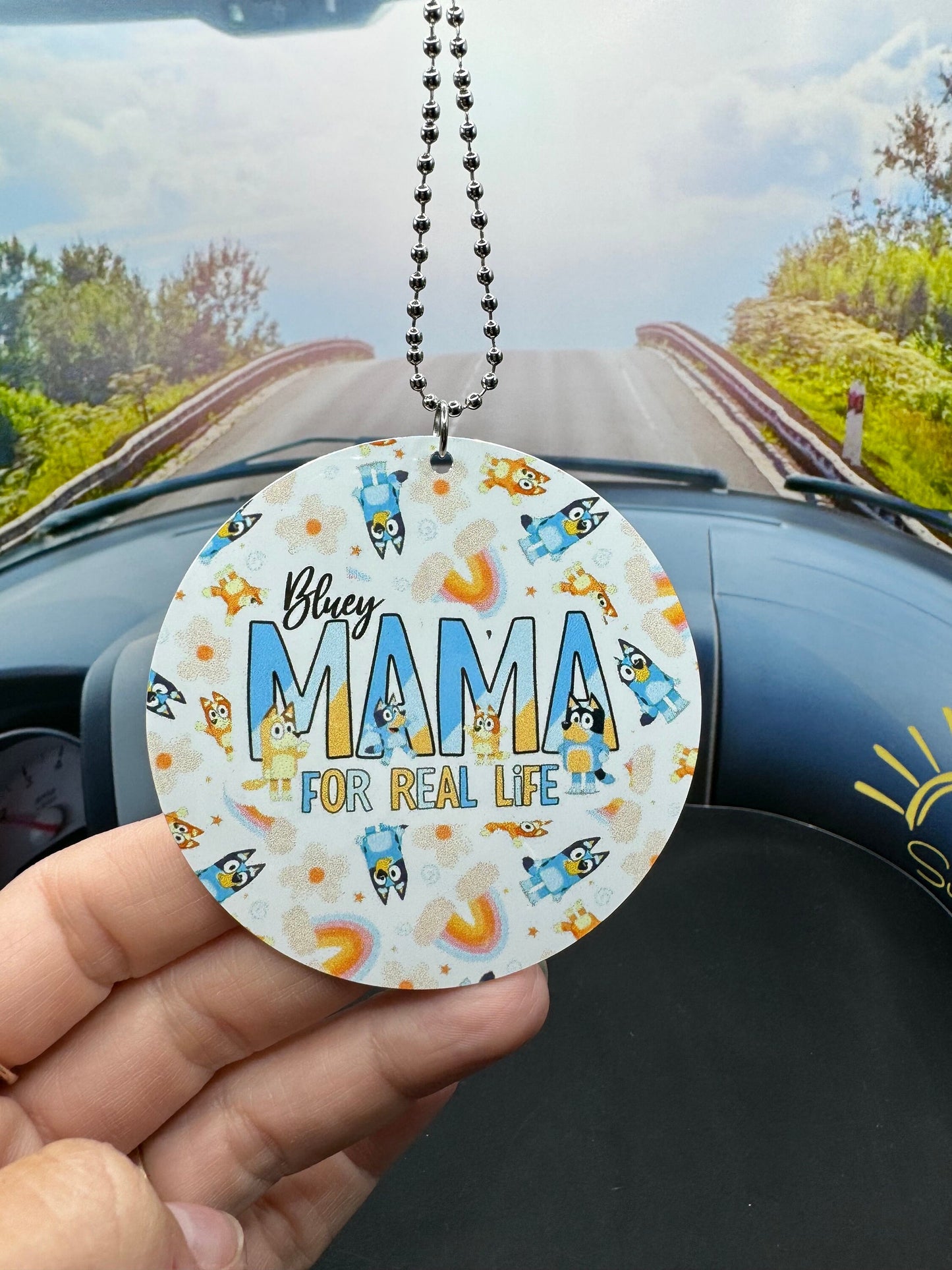 Bluey, Mama for real life, Rear view mirror charm, car accessory