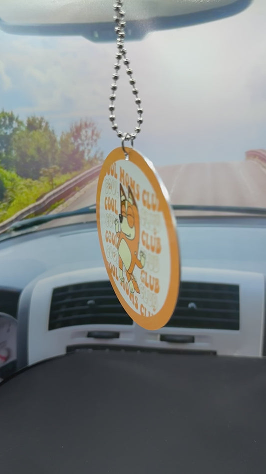 Bluey, Mama, cool moms club Rear view mirror charm, car accessory