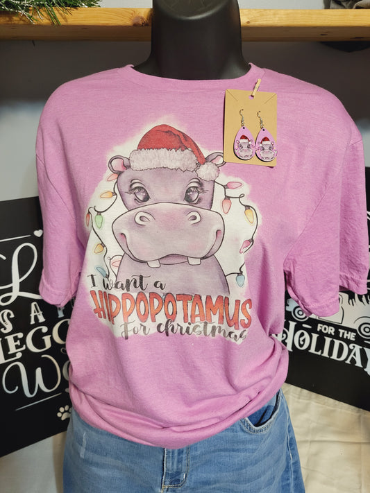 I Want a Hippopotamus for Christmas t-shirt