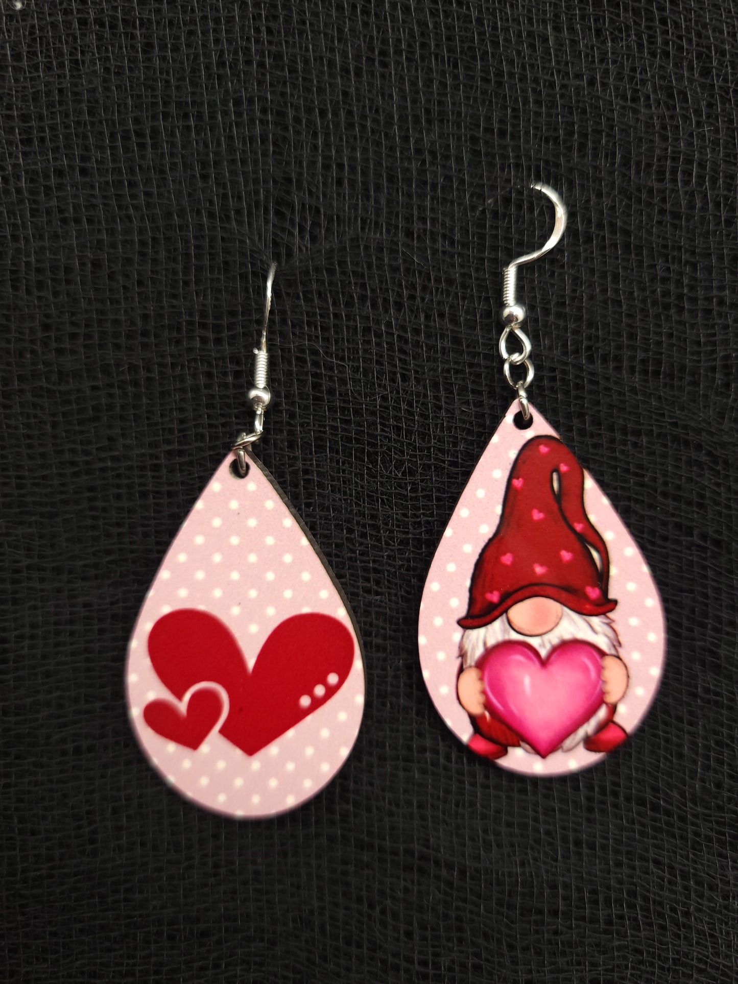 Gnome with heart Valentine Earrings