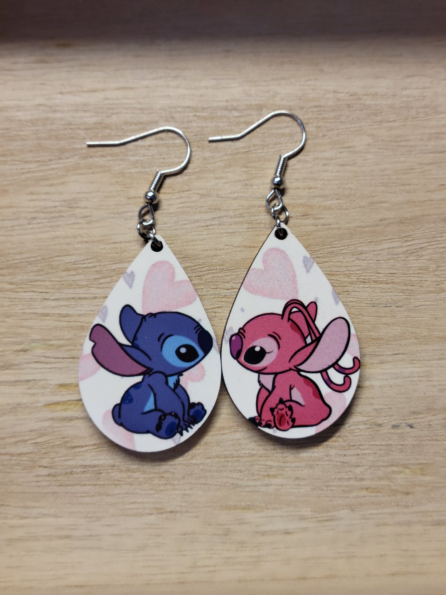 Stitch and Angel Valentine Earrings