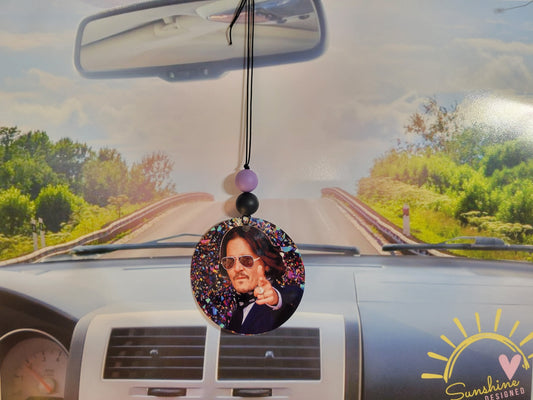 Johnny Depp rear view mirror charm, car accessory