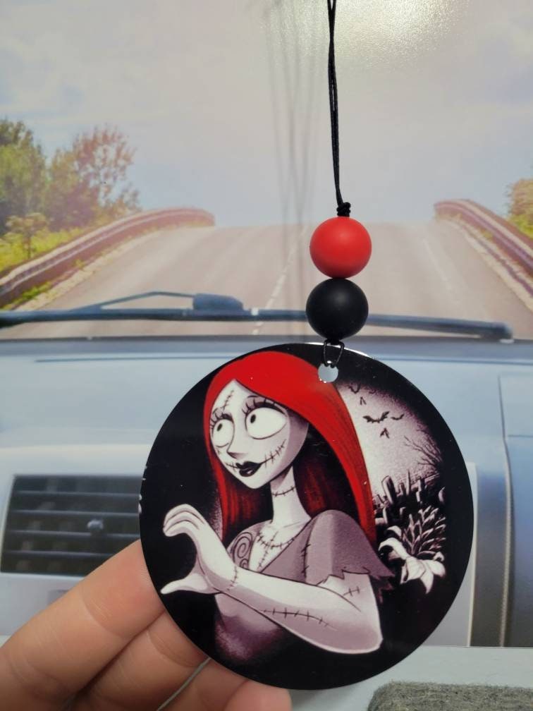 Jack and Sally, rear view mirror charm, car accessory