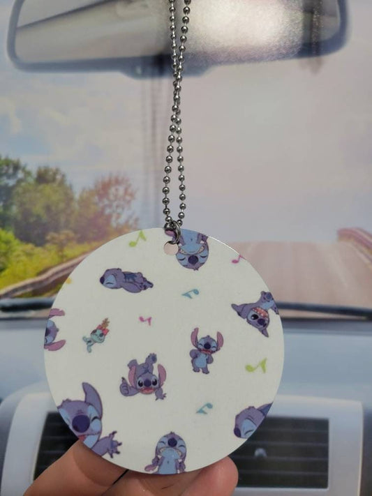 Stitch coloring, rear view mirror charm, car accessory